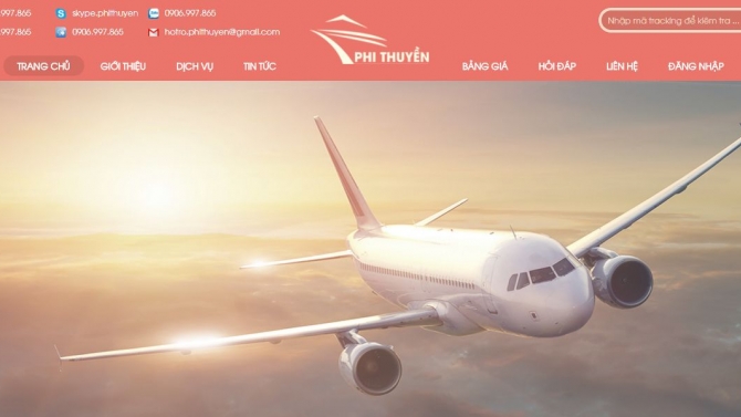 Thiết kế website phithuyen.vn