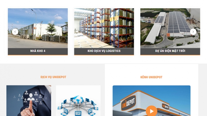 Thiết kế website Unidepot - Giải ph&aacute;p kho b&atilde;i