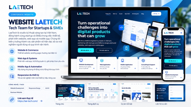 LAE Tech &ndash; Website Portfolio c&ocirc;ng nghệ