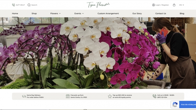Tigon Florist &mdash; Premium Ecommerce &middot; Next.js &middot; US Market &middot; BloomNation