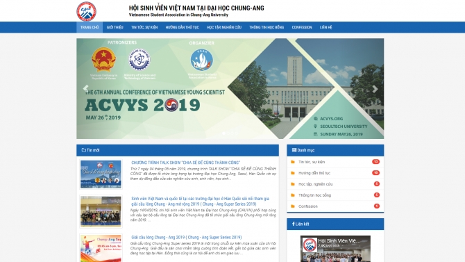 Website tin tức cho du học sinh CAU