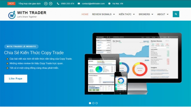 Thiết kế website withtrader.com
