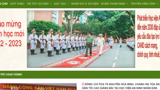 X&acirc;y dựng cổng th&ocirc;ng tin Học viện ANND