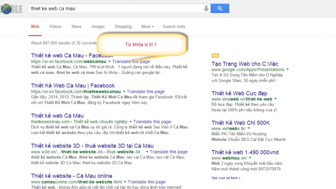Seo TOP 1 từ kh&oacute;a google