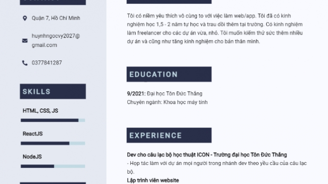 Thiết kế Web CV - Brilliance
