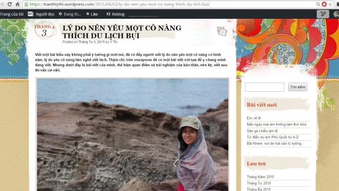 B&agrave;i viết tr&ecirc;n blog