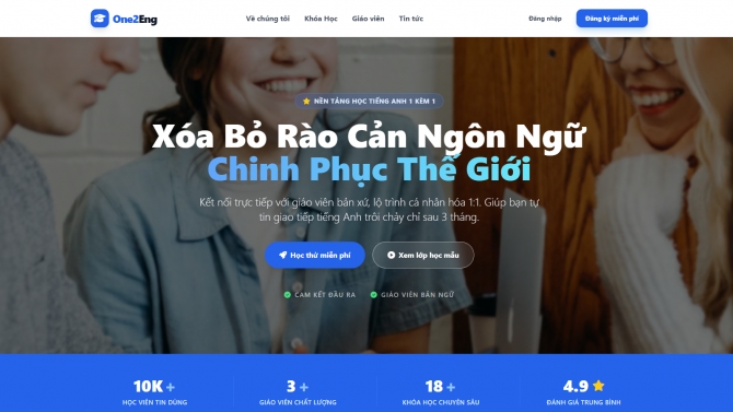 Hệ thống học tiếng anh online 1-1 One2eng