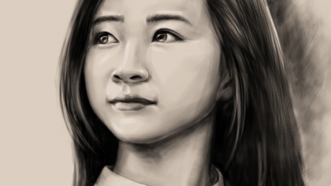 Tranh vẽ c&ocirc; g&aacute;i