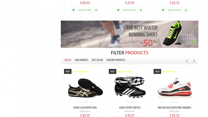 Layout Website SportsShoesGento