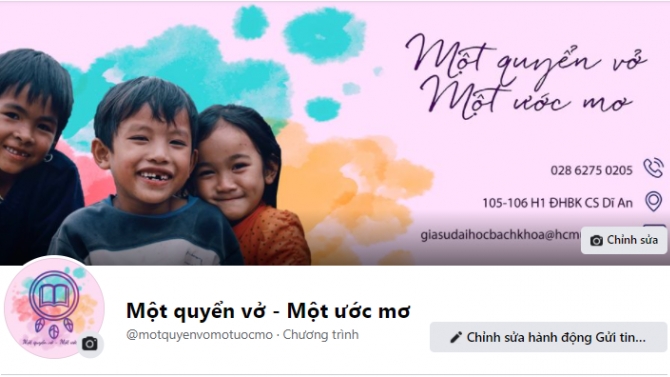 Dự &aacute;n cộng đồng Một Quyển Vở - Một ước mơ