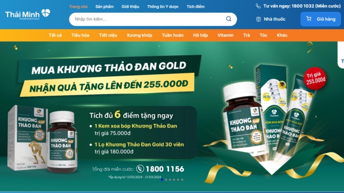 Dự &aacute;n x&acirc;y dựng website: duocthaiminh.vn