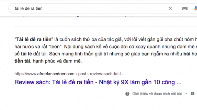 B&agrave;i viết revew s&aacute;ch với từ kh&oacute;a l&ecirc;n top 1 GG