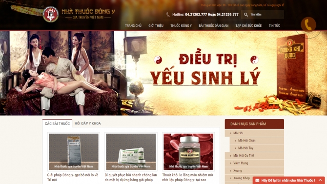 X&acirc;y dựng web b&aacute;n thuốc đ&ocirc;ng y