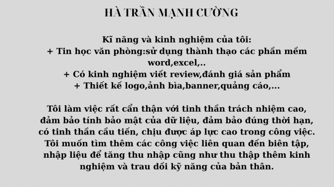 Xin ch&agrave;o,t&ecirc;n t&ocirc;i l&agrave; Cường