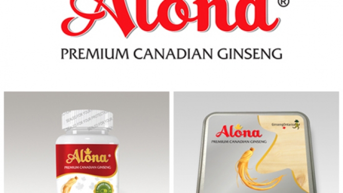 Thiết kế logo ALONA - Nh&acirc;n S&acirc;m Canada Cao cấp