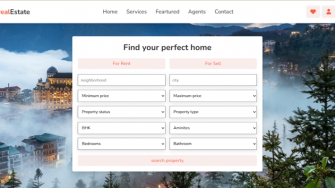 Thiết kế giao diện website bất động sản