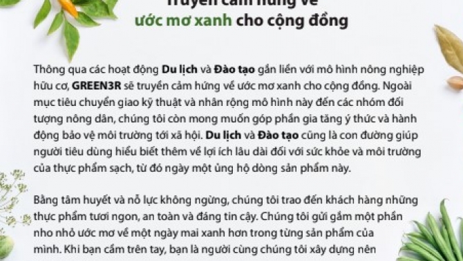 C&acirc;u chuyện thương hiệu GREEN3R