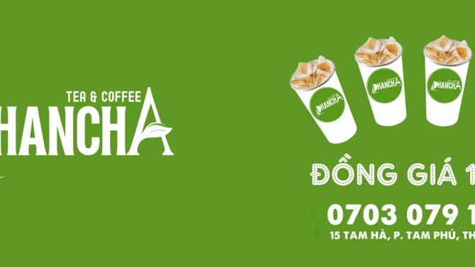 Bộ nhận diện thương hiệu tr&agrave; sữa Phancha