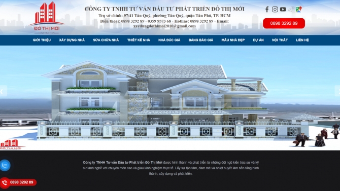 Dự &aacute;n x&acirc;y dựng website: xaydungdothimoi.com