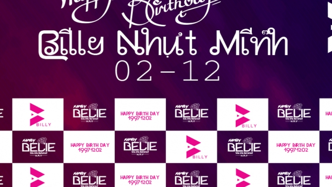 Thiết kế Background Họp B&aacute;o BIRTH DAY 212 CRAZY DAY