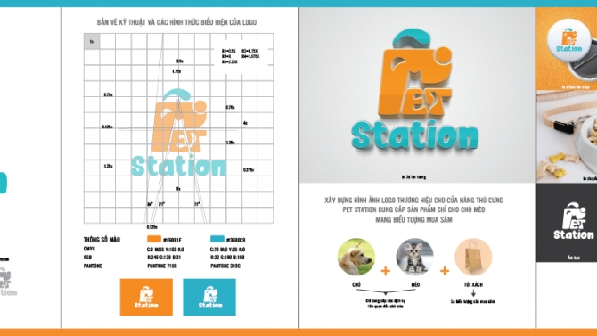 Thiết kế logo cửa h&agrave;ng th&uacute; cưng Pet Station