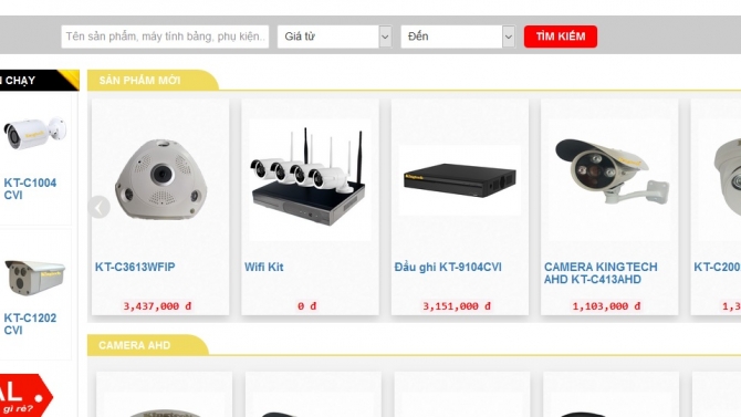 Website b&aacute;n thiết bị an ninh