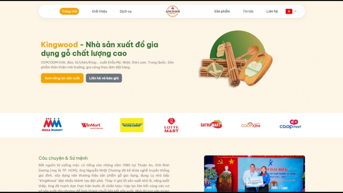 Thiết kế website b&aacute;n đồ gia dụng https://kingwoodfactory.com/