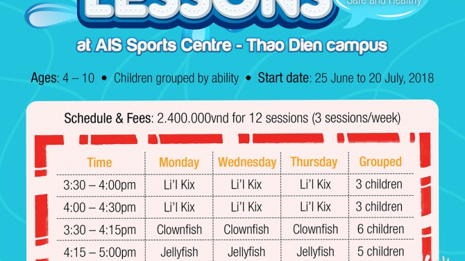 AIS Swimming Lessons Poster