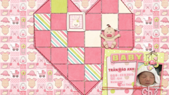 Album Digital Scrapbook for Baby girl