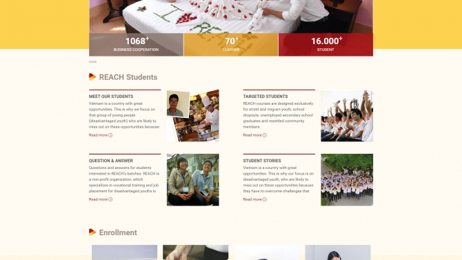 Thiết kế website https://reach.org.vn/