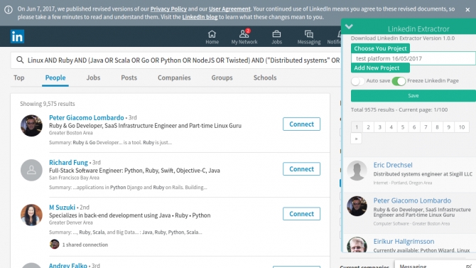 Linkedin data scraping