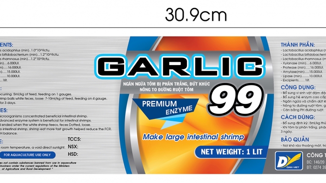 Thiết kế nh&atilde;n Garlic 99