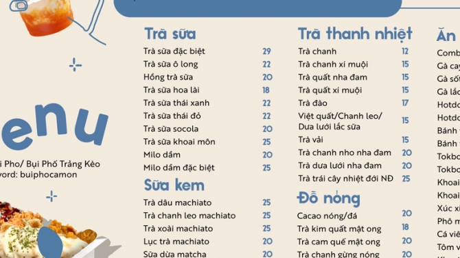 Menu đồ uống
