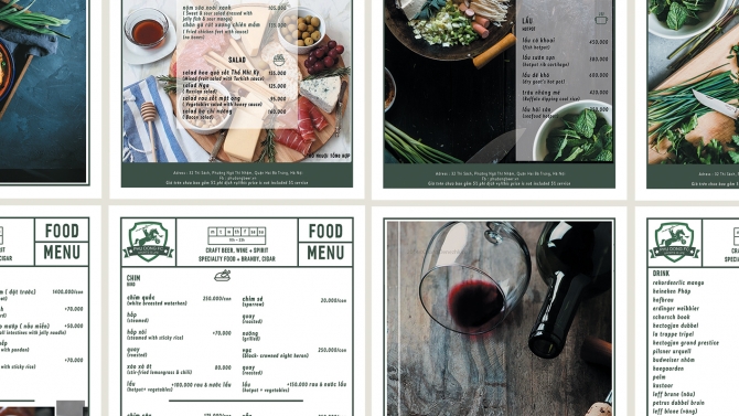 Thiết kế menu Ph&ugrave; Đổng FC