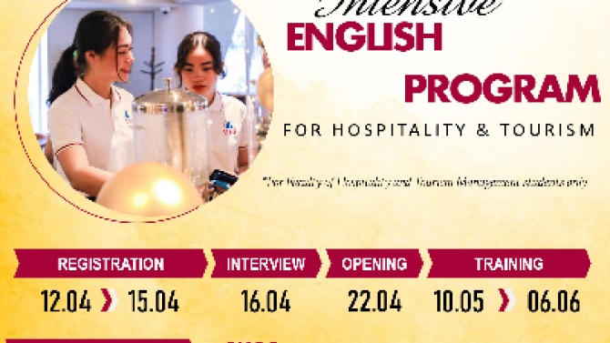 Thiết kế Poster Facebook "Intensive English program"