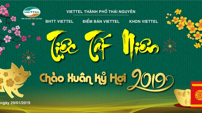 backdrop sự kiện tất ni&ecirc;n của viettel