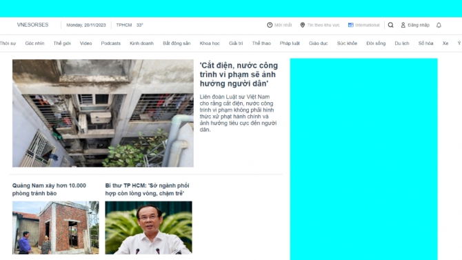 Trang web tự dựng custom từ VnExpress