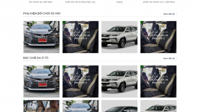 Website E-com Sản phẩm Oto