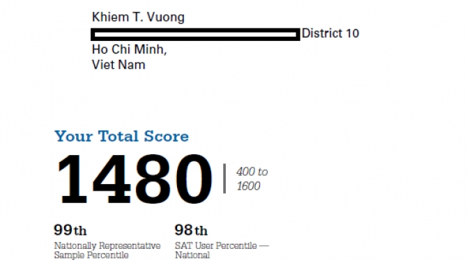 Sở hữu chứng chỉ new SAT