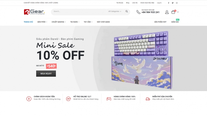 X&acirc;y dựng website kpgear.vn