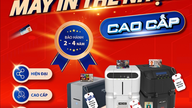 Thiết kế banner cho chiến dịch remarketing sản phẩm m&aacute;y in thẻ nhựa