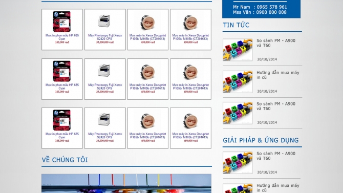 Thiết kế giao diện website Mực in Nam ph&aacute;t
