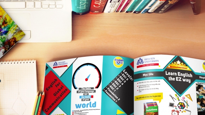 Trifold Brochure cho trung t&acirc;m Anh Ngữ