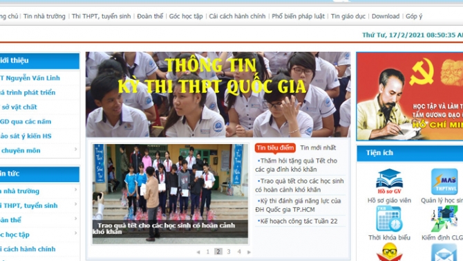 Thiết kế website Trường THCS, THPT Nguyễn Văn Linh (Ninh Thuận)