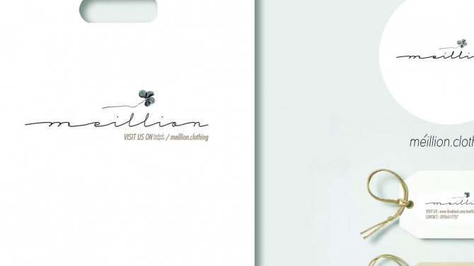 Bộ nhận diện thương hiệu nh&atilde;n h&agrave;ng thời trang Meillion