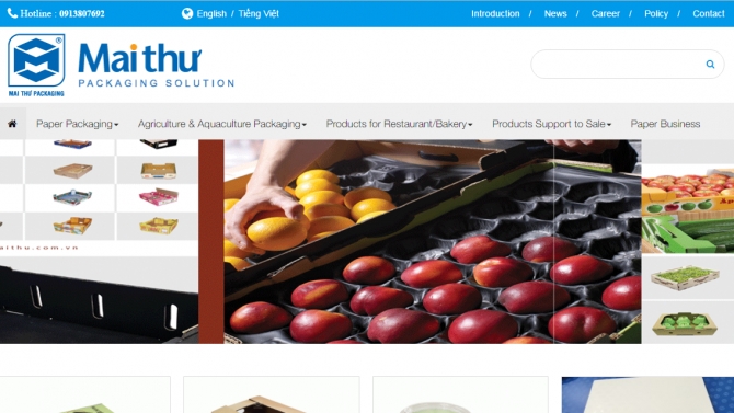 Cắt HTML, CSS Website Bao Bì Sản Ph&acirc;̉m
