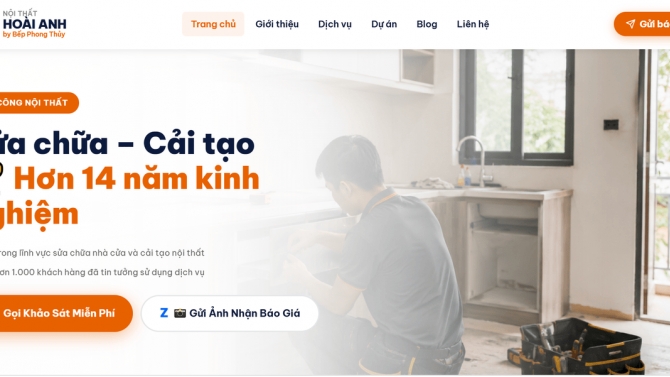 Thiết kế website Nội thất Ho&agrave;i Anh