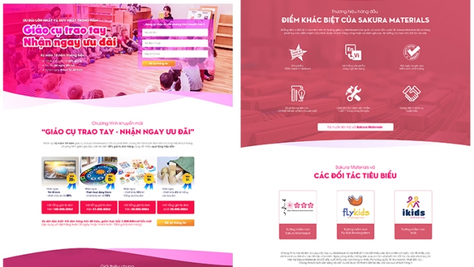 Thiết kế landing page cho C&ocirc;ng ty gi&aacute;o cụ học thuật Montessori