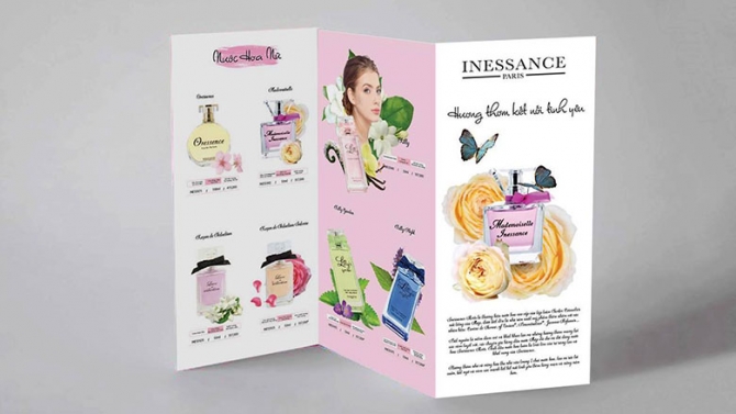 Thiết kế tờ gấp nước hoa Inessance Paris