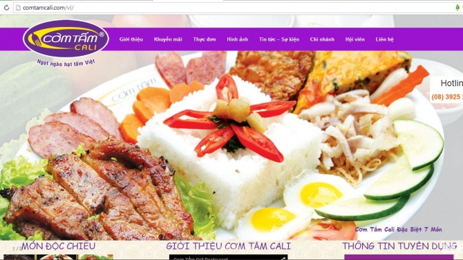 Thiết kế website cơm tấm cali